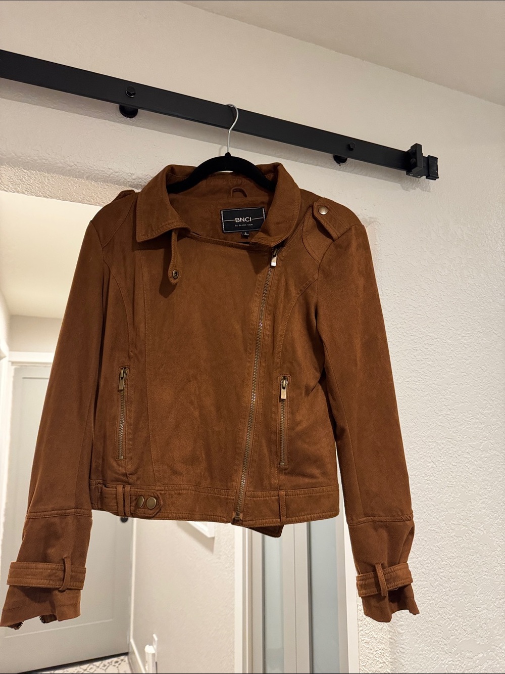 BNCI Women's Brown Suede Moto Jacket